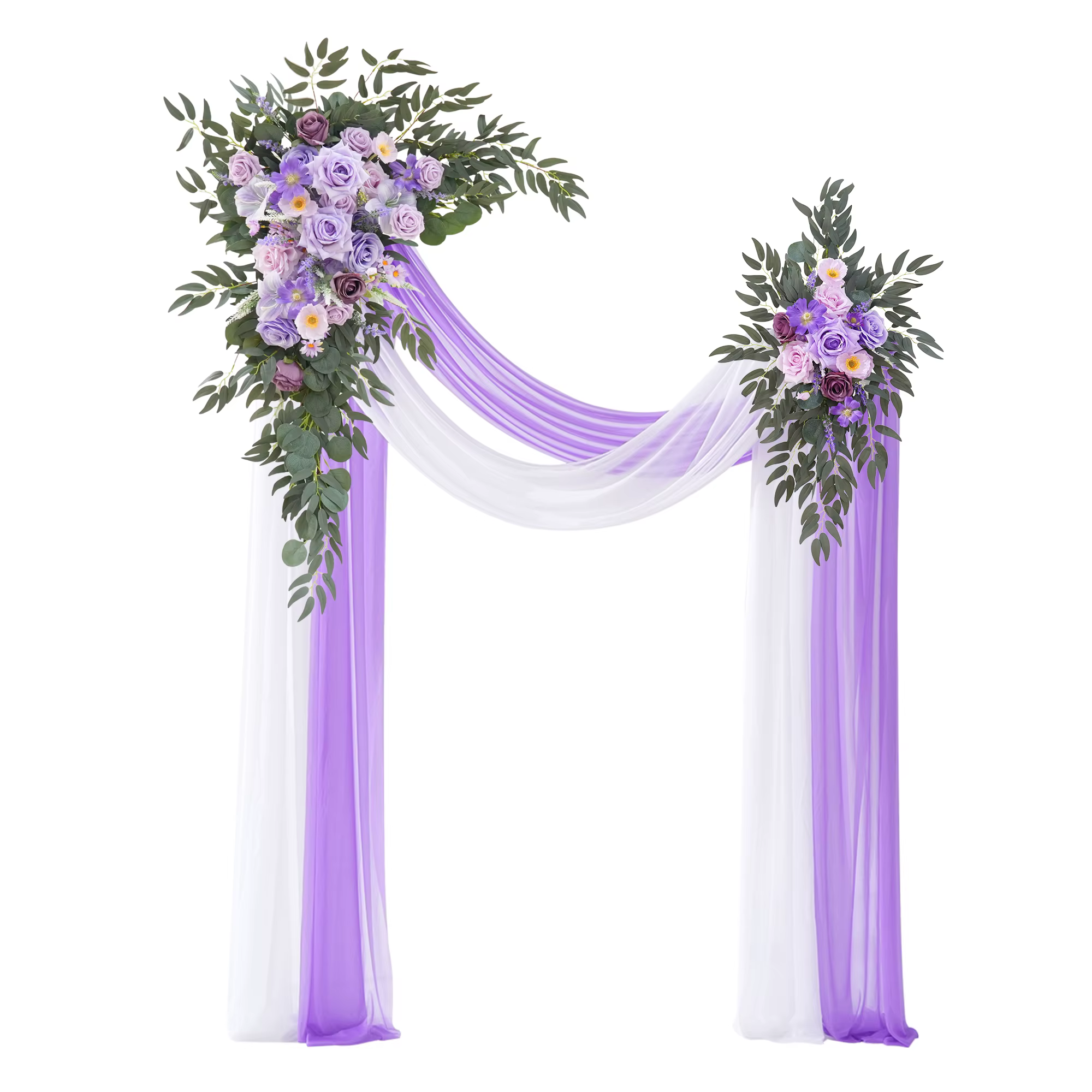 Arrangement floral suspendu 2 pièces rideaux en mousseline de soie