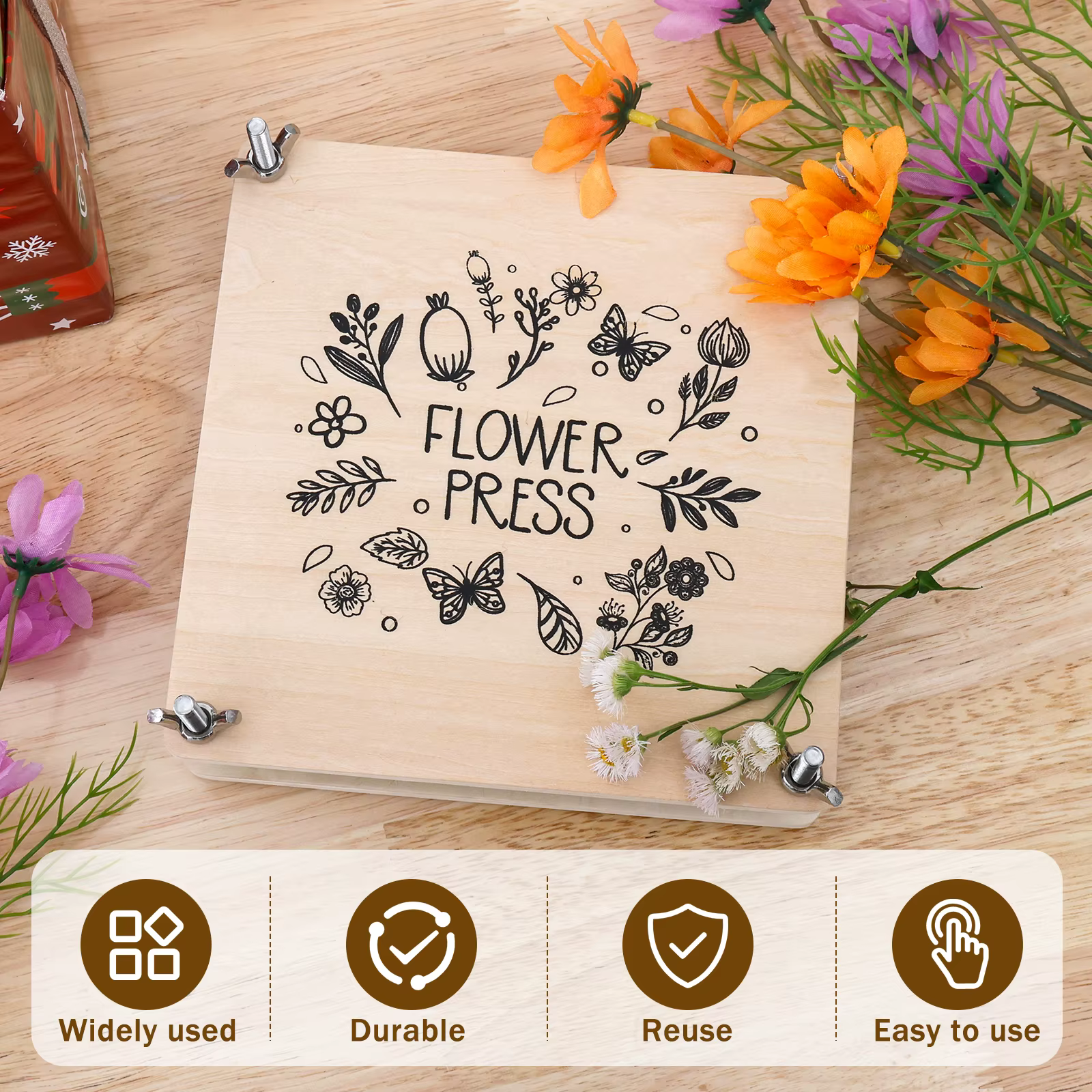 Kit de presse à fleurs professionnel en bois