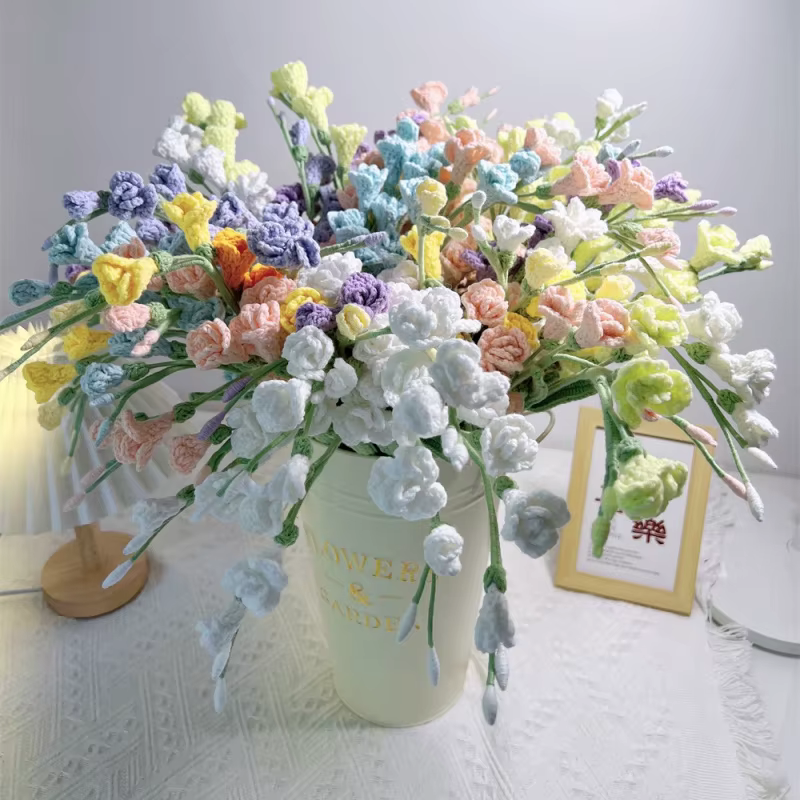 Bouquet de fleurs en fil fini à plusieurs têtes