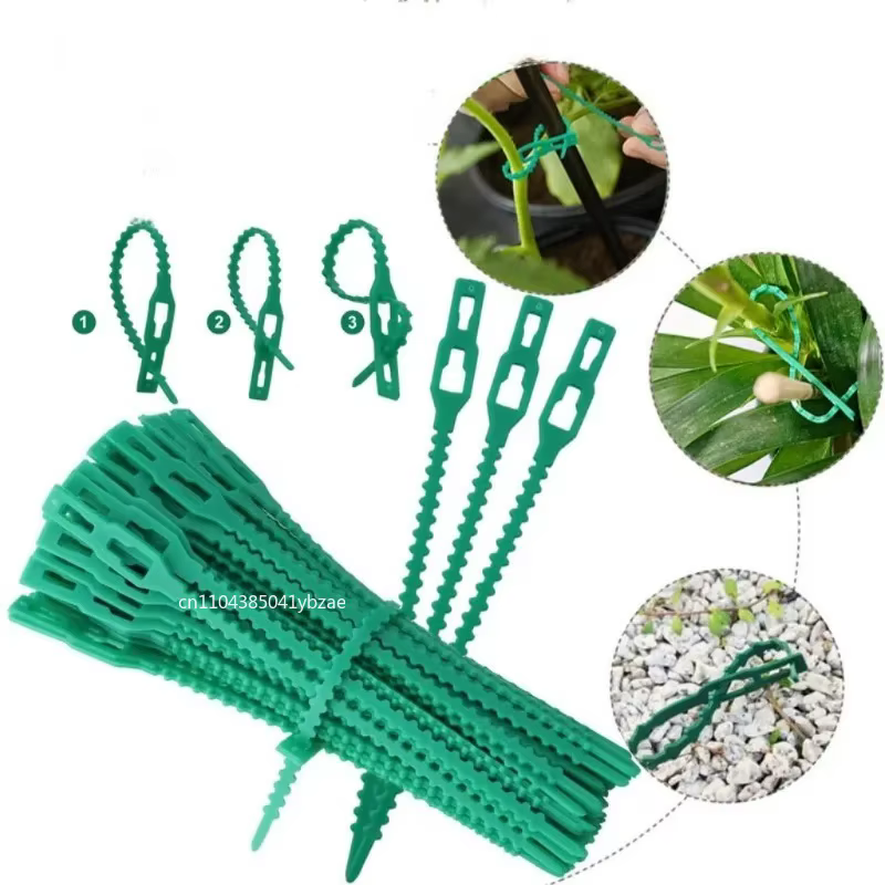 Attaches de câble réglables en plastique pour plantes