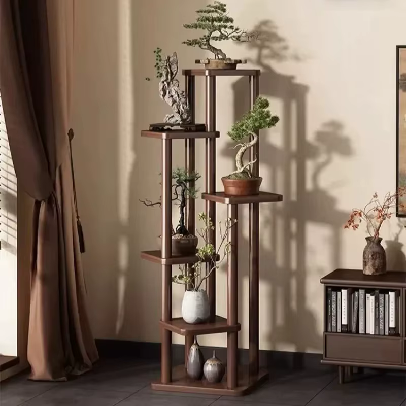 Supports à plantes à plusieurs niveaux en bois
