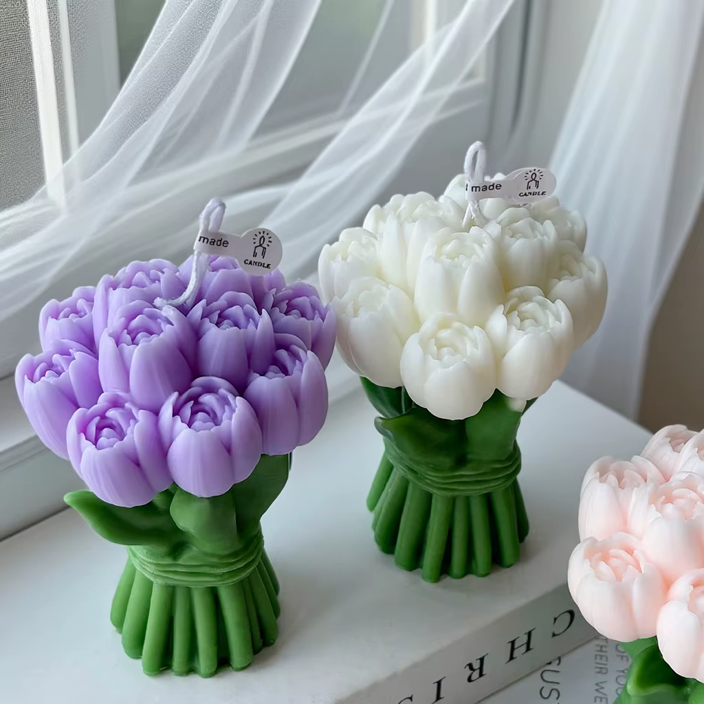 Bougie parfumée en forme de tulipe style Ins