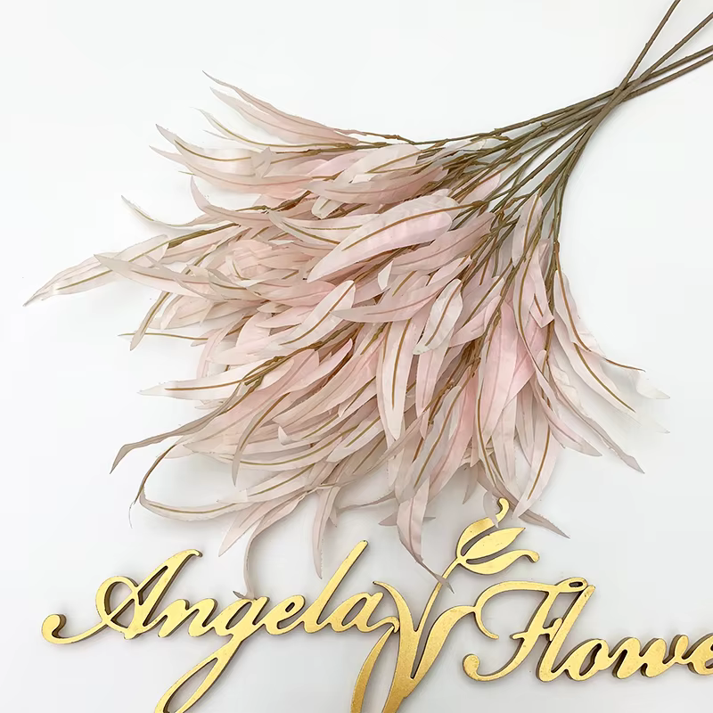 Plantes vertes feuille de saule fleur artificielle branche en osier Floral mariage maison chambre Table décoration jardin Photo accessoires A7605