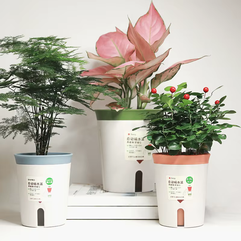 Pot de fleur hydroponique à double couche auto-arrosant