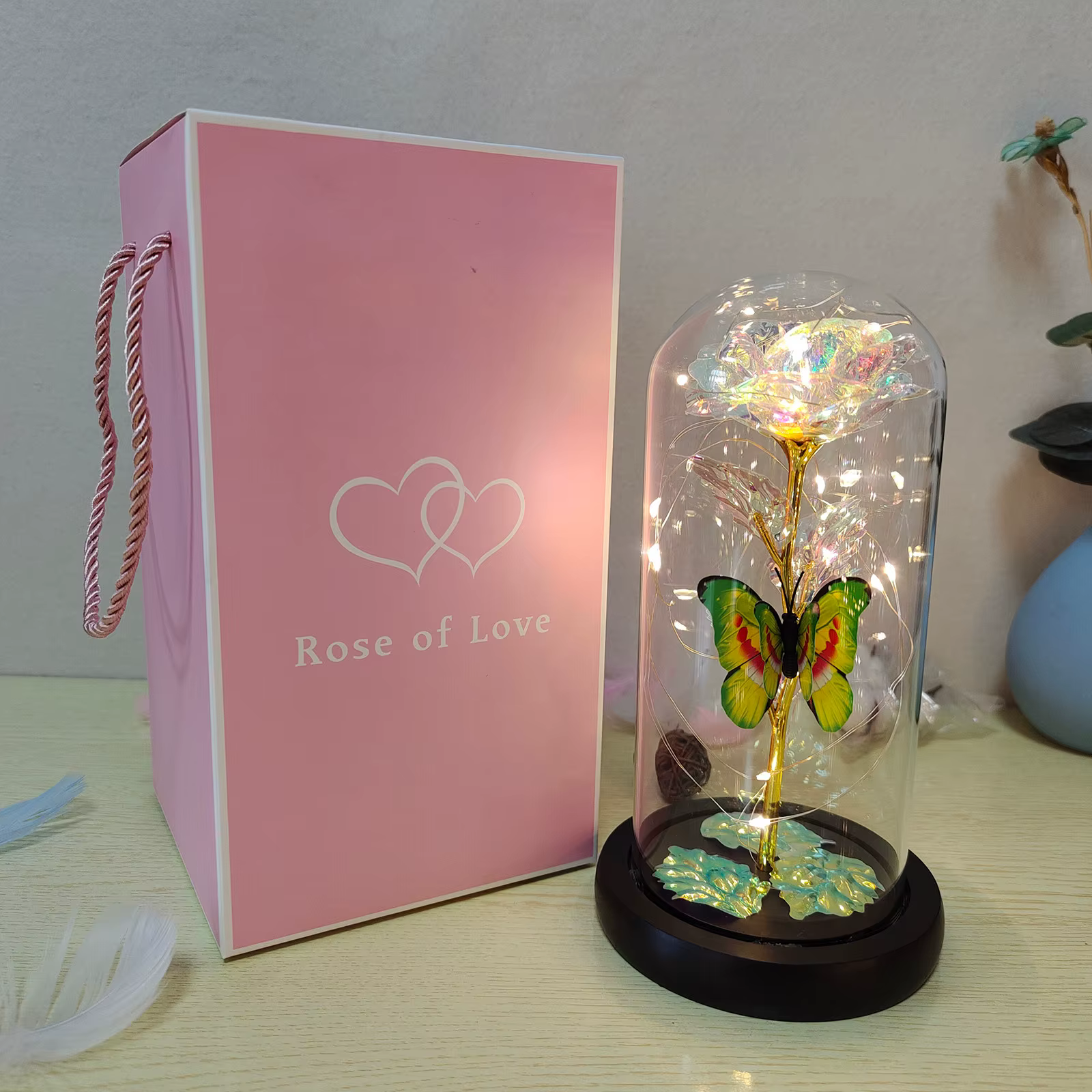 Rose lumineuse artificielle galaxie