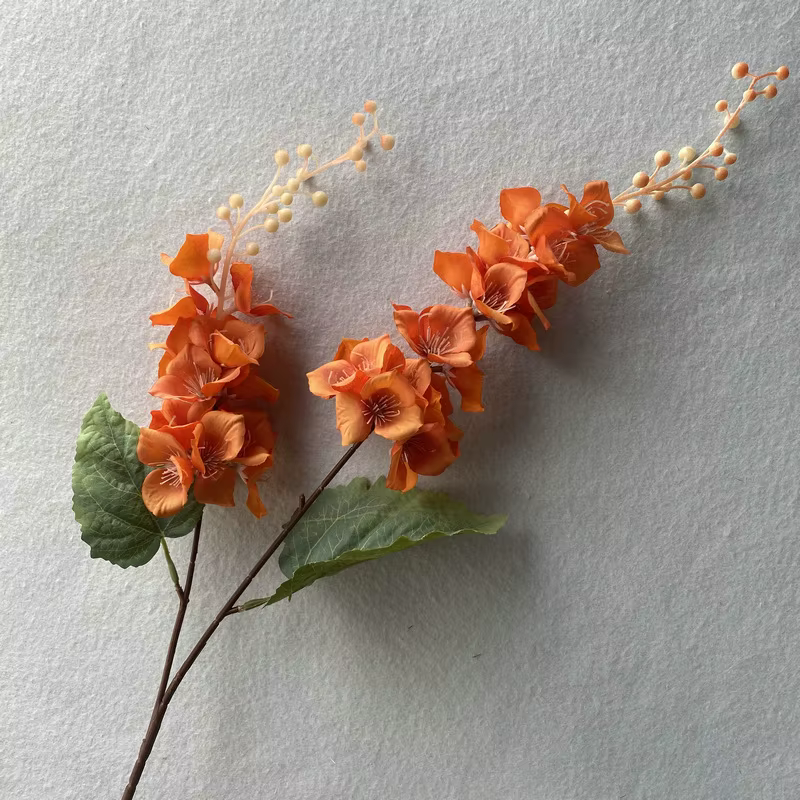 Magnifique bouquet de roses en soie orchidée paon