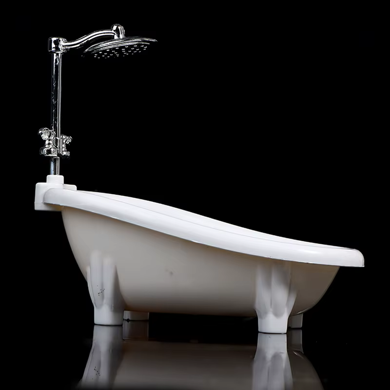 Meubles de baignoire miniatures pour maison de poupée, accessoires de salle de bains pour décoration de maison de poupée, jouets de simulation pour enfants, cadeau, 1/6