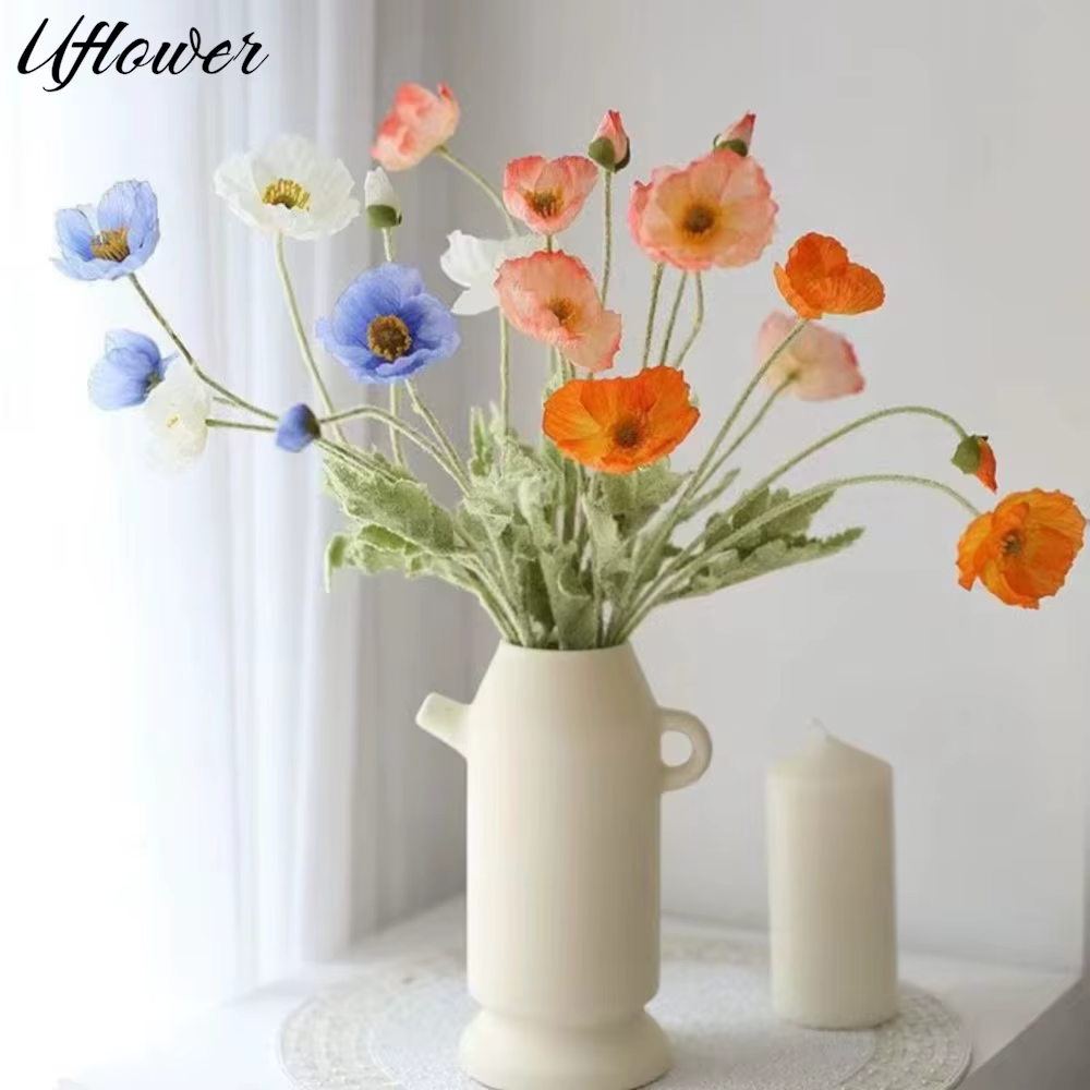 Fleurs artificielles fausses fleurs de pavot en soie