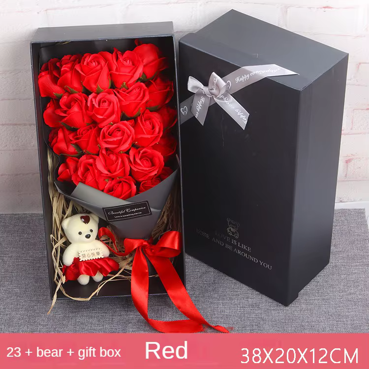 Boîte-cadeau de bouquet de fleurs artificielles Regina