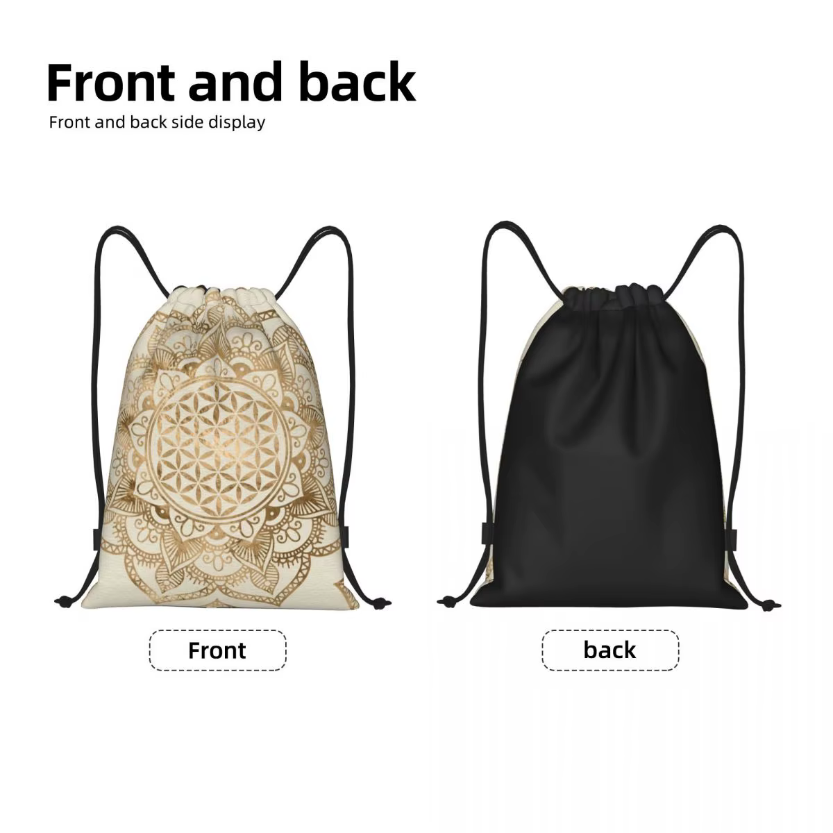 Sac à dos de rangement personnalisé Mandala Flower of Life pour hommes et femmes, sacs Wstring de proximité, léger, géométrie sacrée, sport, salle de sport