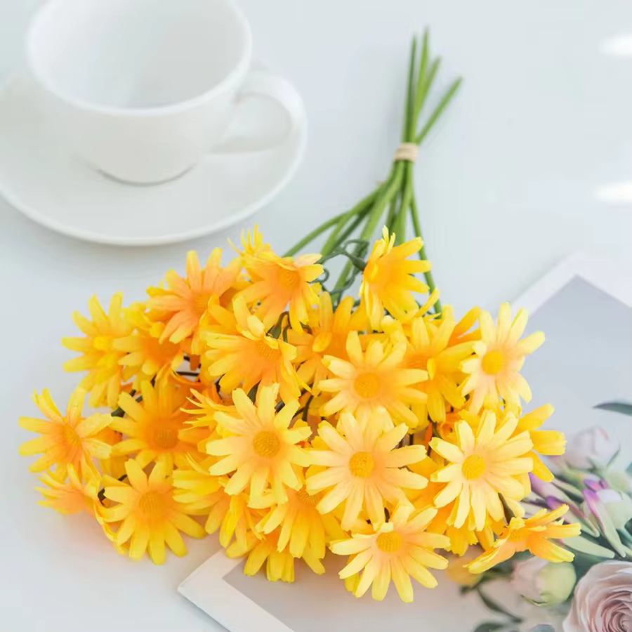 Soie Fleurs Artificielles Bulbous Chrysanthème Bulle Herbe En Plein Air De Mariage Couronnes De Mariée Bouque Maison Bricolage Ventes Chaudes Décoration