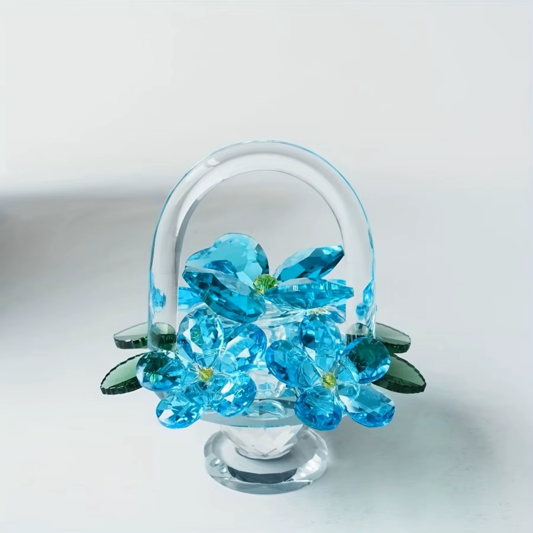 Ornement de panier à fleurs en cristal - Décoration élégante pour la maison