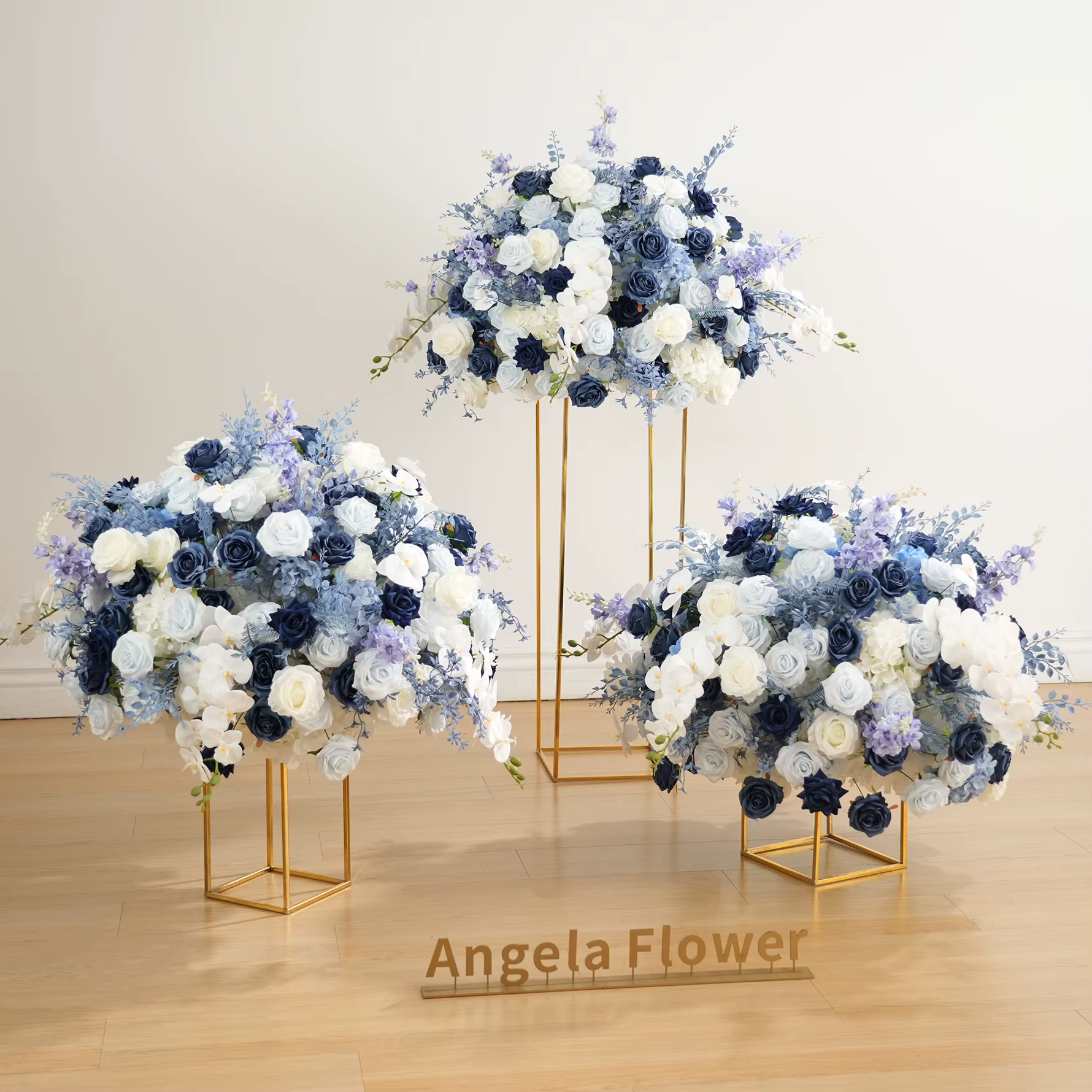 Angela fleur A9043 brume bleu blanc orchidée centres de Table boule