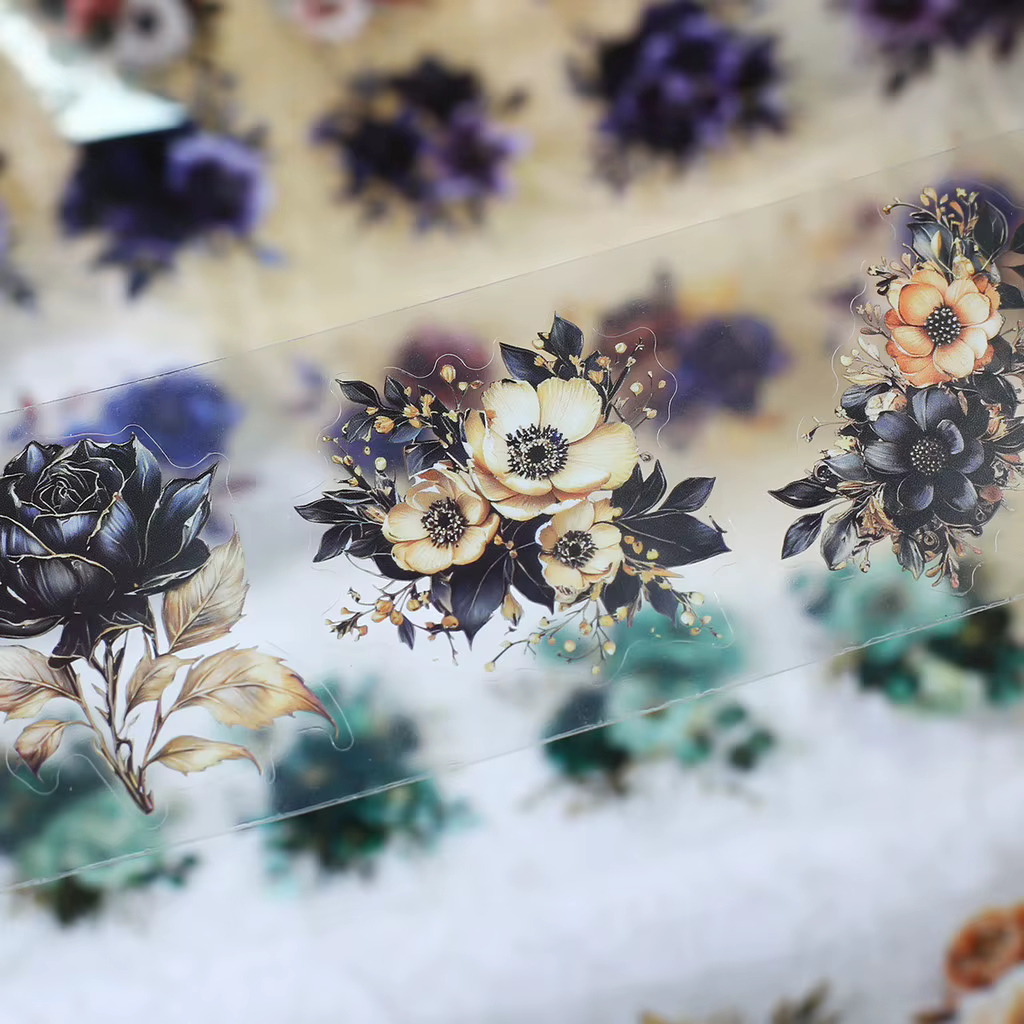 50mm * 2m ruban Floral Vintage auto-adhésif Scrapbooking matériel PET
