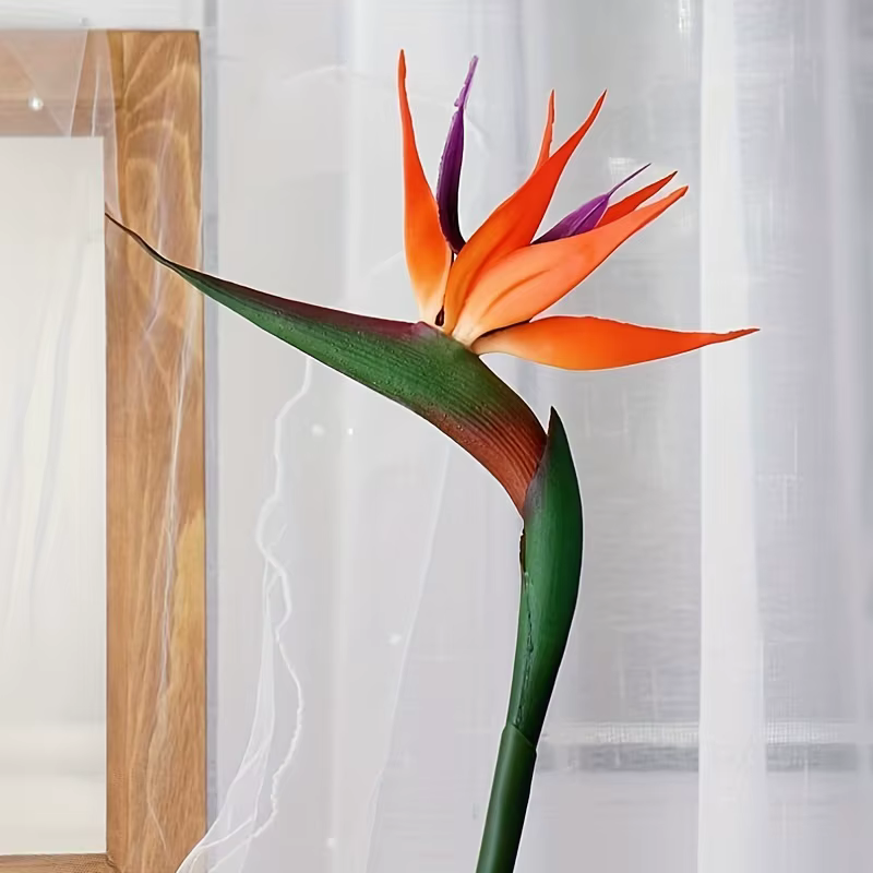 1/3 pièces Fleurs artificielles Strelitzia en caoutchouc à longue tige