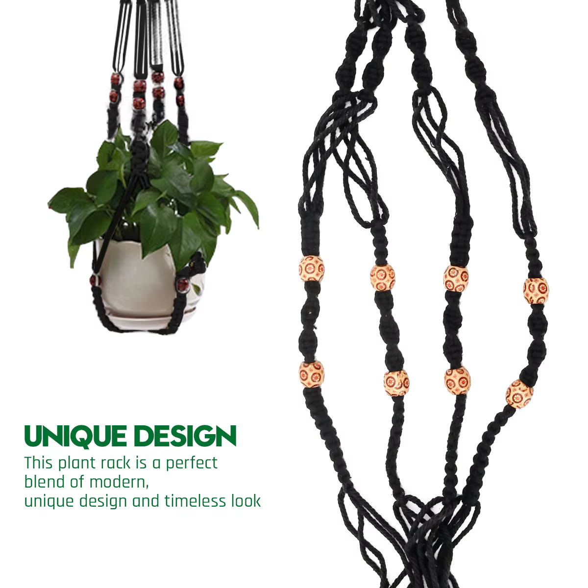 Filet de suspension pour plantes en macramé