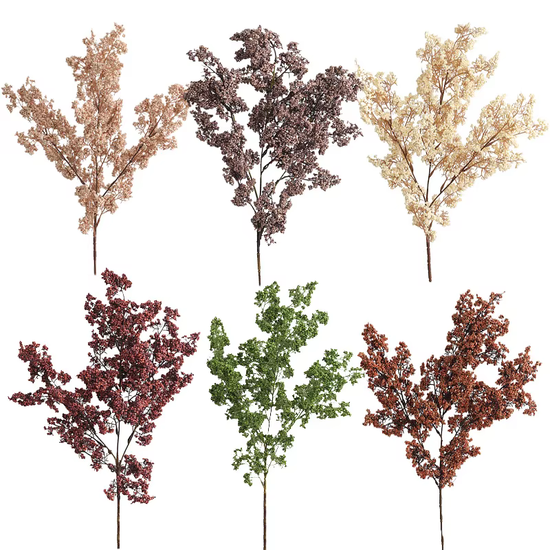 Lot de 4 plantes vertes artificielles en mousse