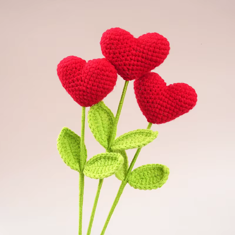 Bouquet de cœur en Crochet fait à la main
