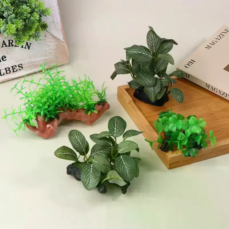 Plante artificielle en bois flotté pour décoration d'aquarium
