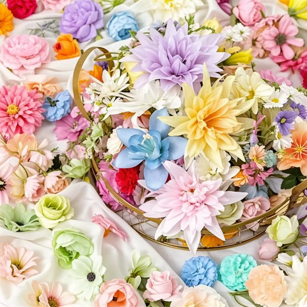 20/52 pièces mélange aléatoire de fleurs artificielles fausses