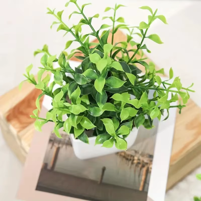 Bonsaï artificiel vert fausse plante Eucalyptus