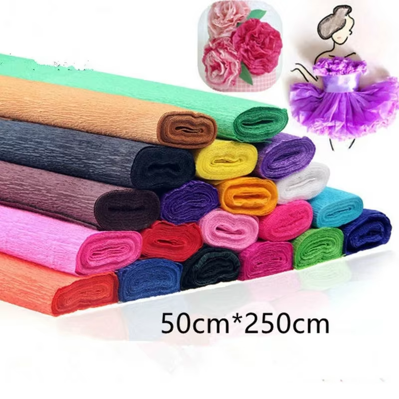 Papier crépon coloré fait à la main