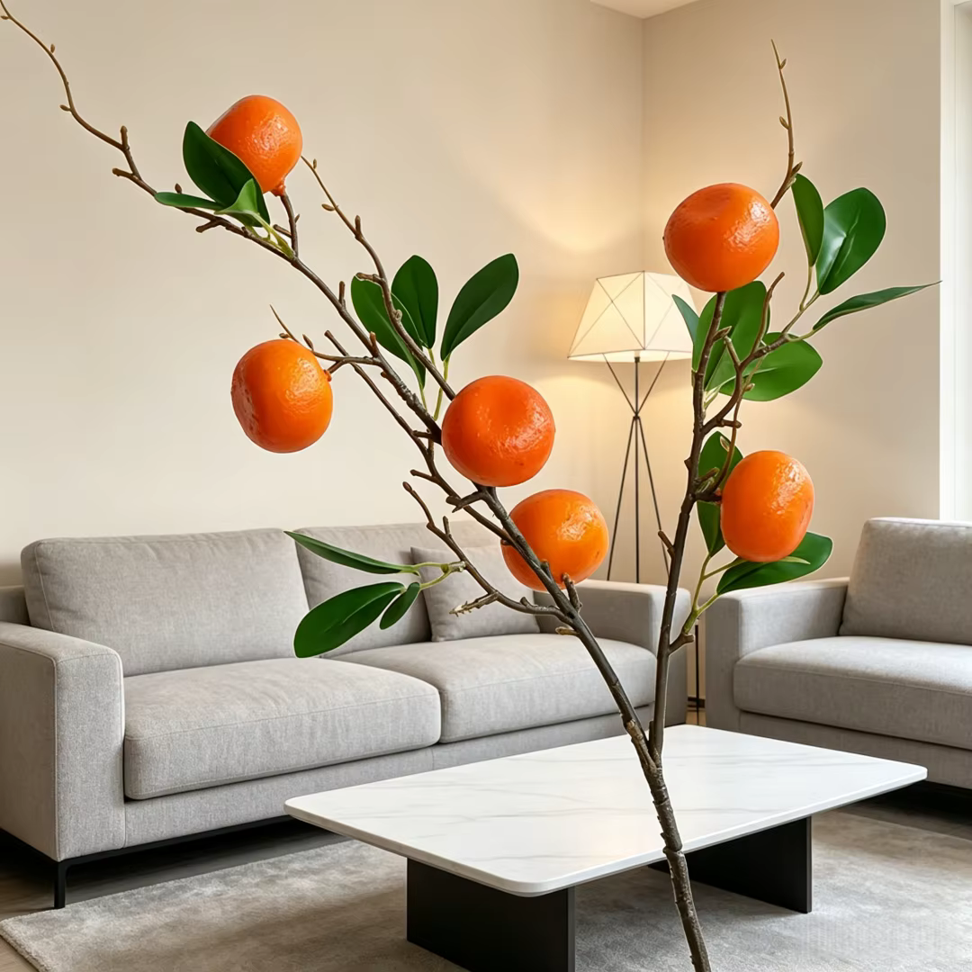 1 arbre à oranges artificiel contenant 6 oranges factices