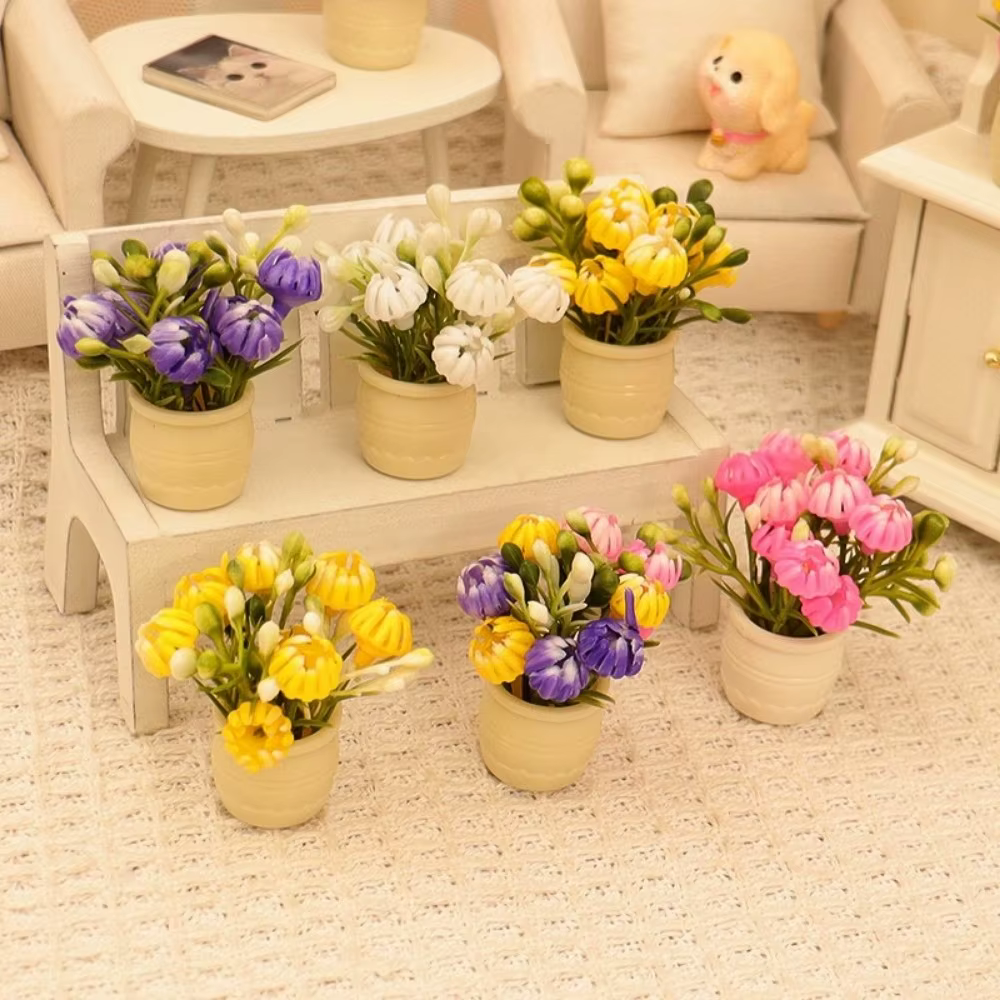 Lot de 3 mini-vases de simulation pour maison de poupée 1:12