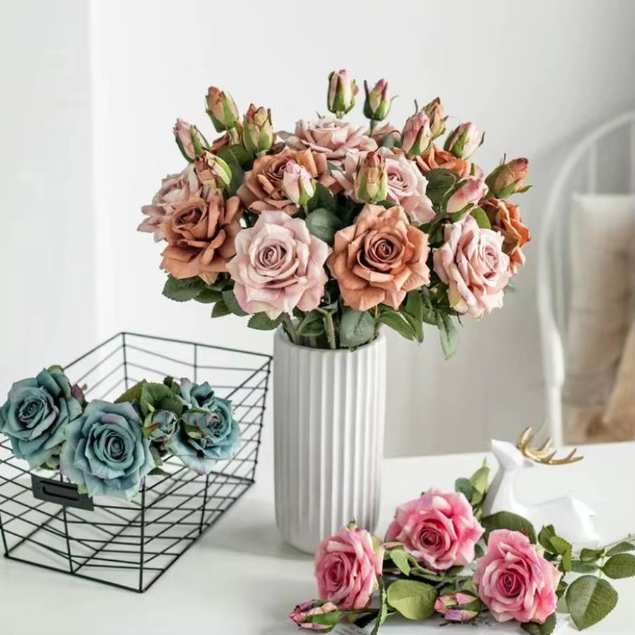 Fleurs artificielles grandes roses