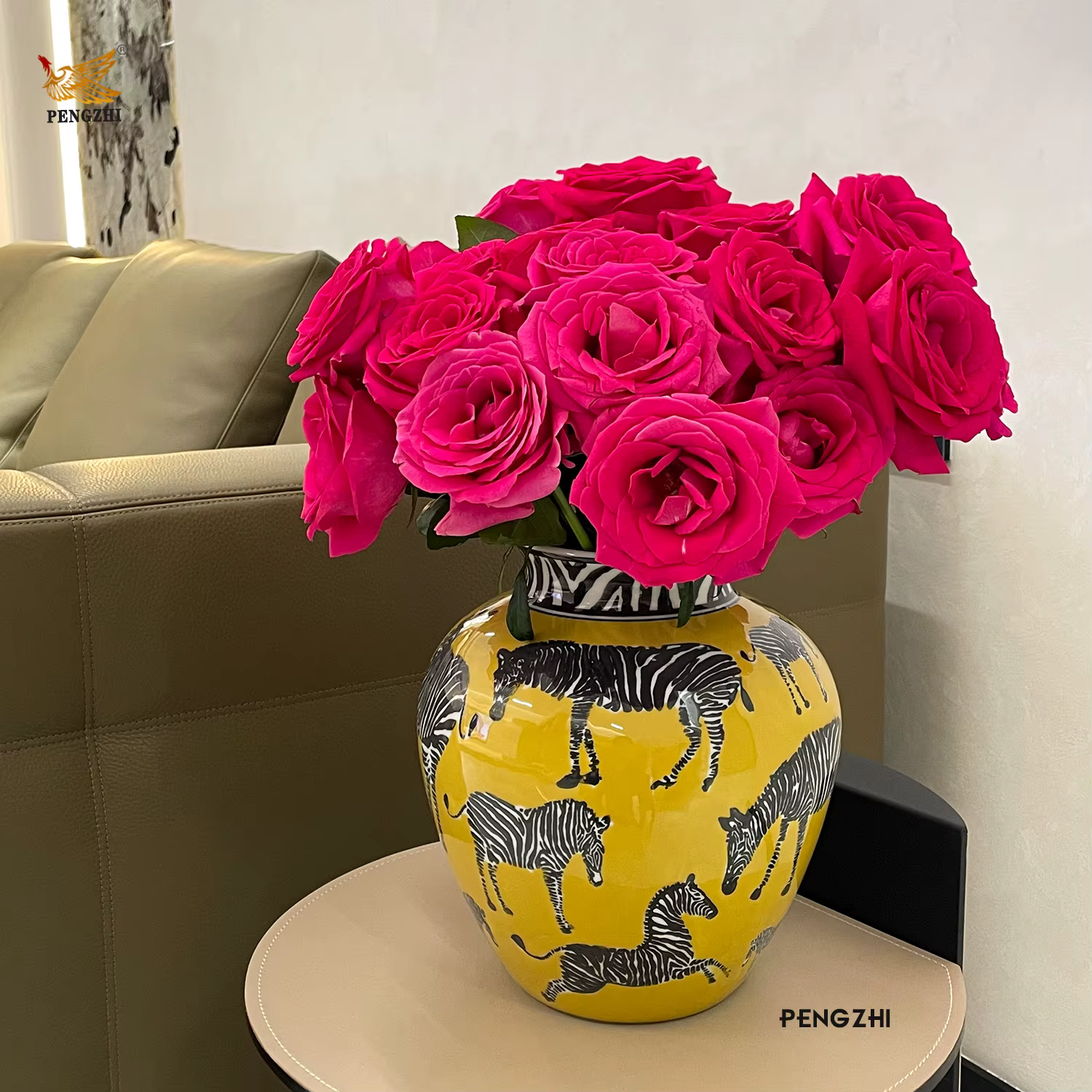 Vase en céramique motif zèbre