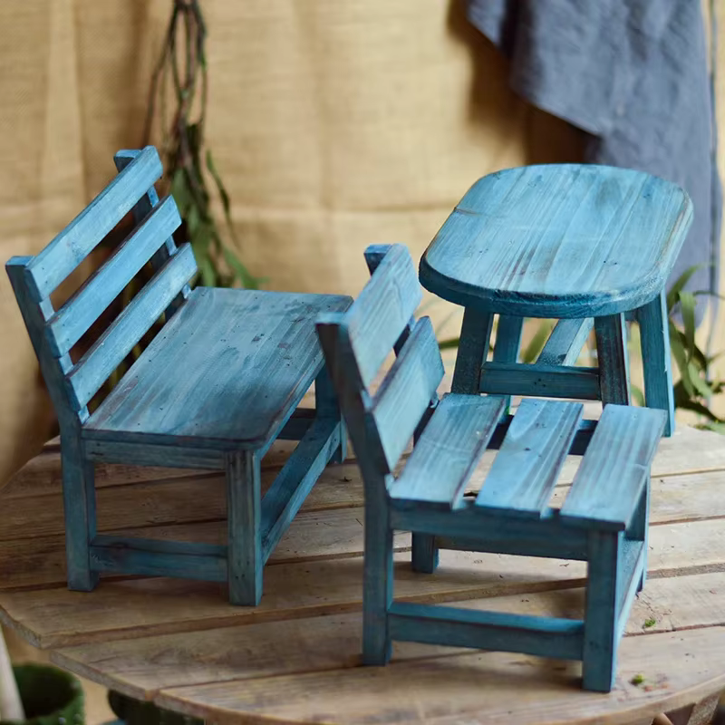 Porte-pot de fleurs en bois naturel
