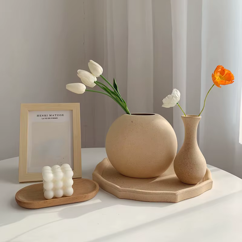 Vases en bois, vase pour arrangement floral