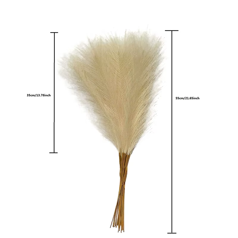 55CM 10PCS Herbe de la Pampa Artificielle Moelleuse