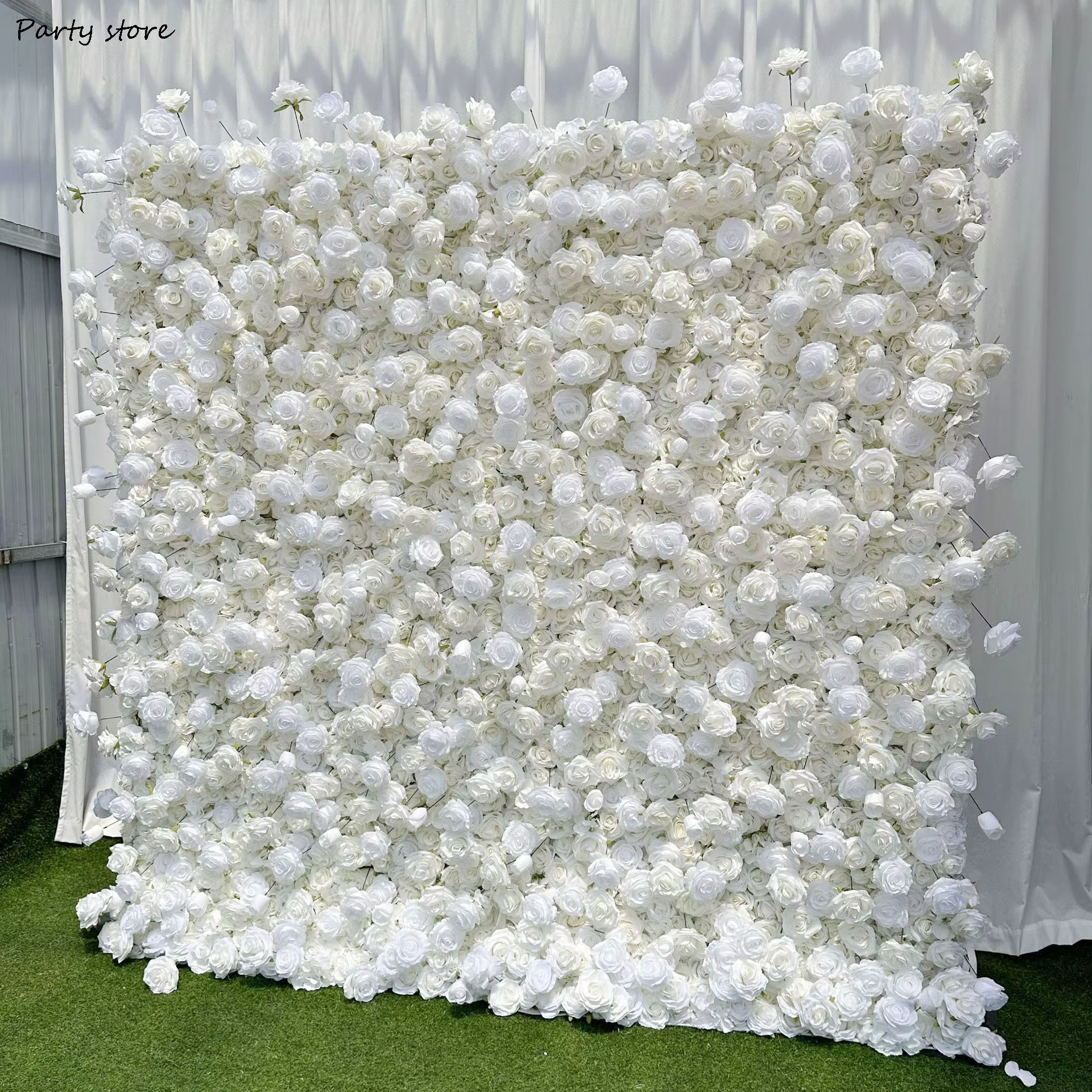 Mur de Fleurs Artificielles Blanches 5D