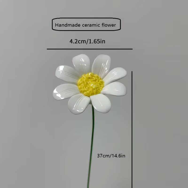 6/8/10 pièces de fleurs de marguerite en céramique