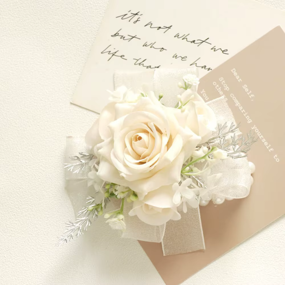Corsages de fleurs artificielles Champagne