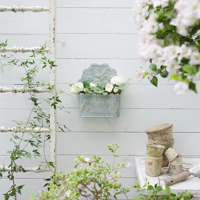 Pot de fleurs suspendu Vintage en fer forgé