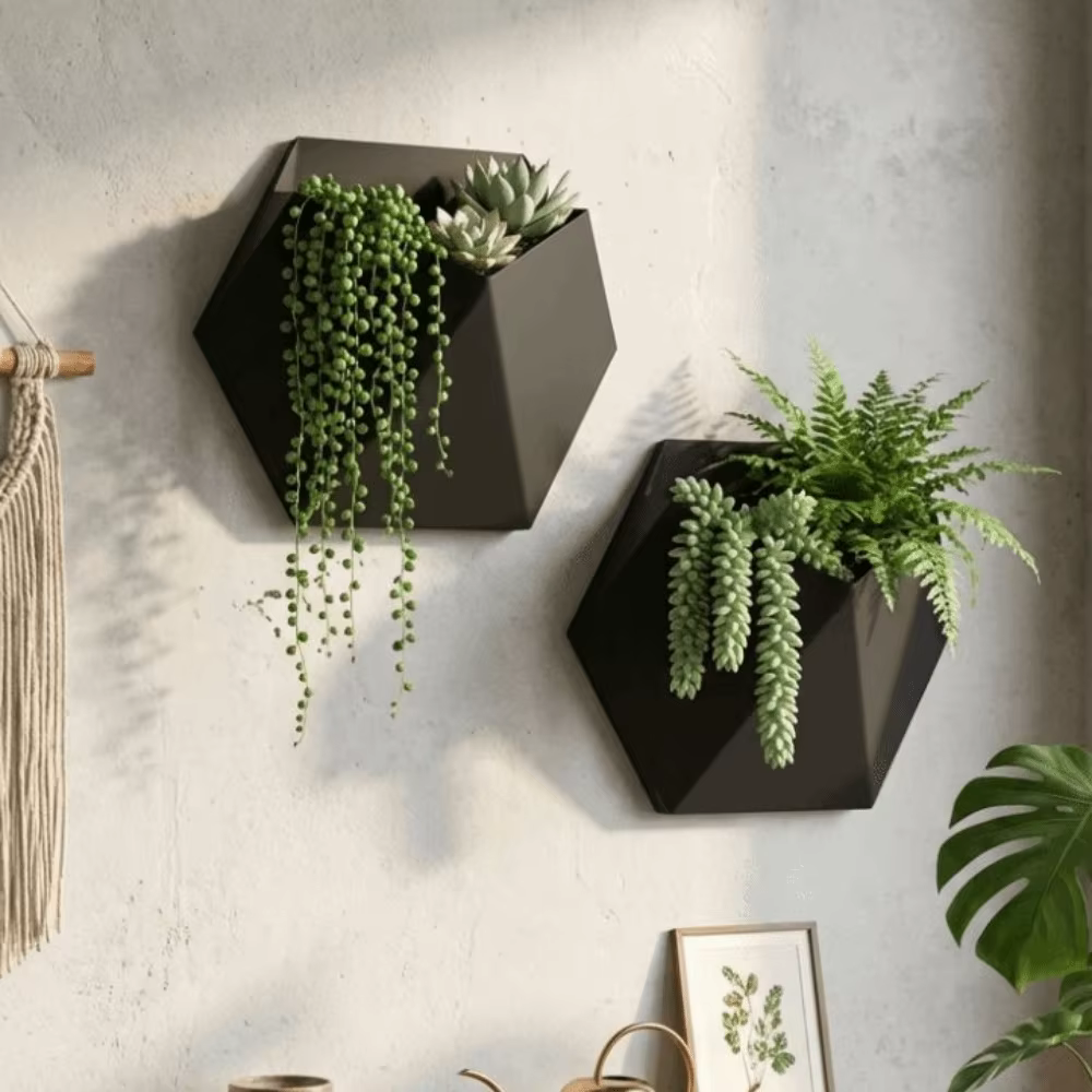 Pot de fleurs hexagonal géométrique de style moderne