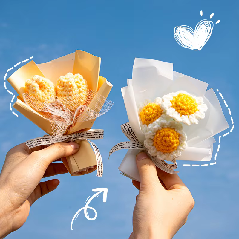 Mini fleurs artificielles au Crochet