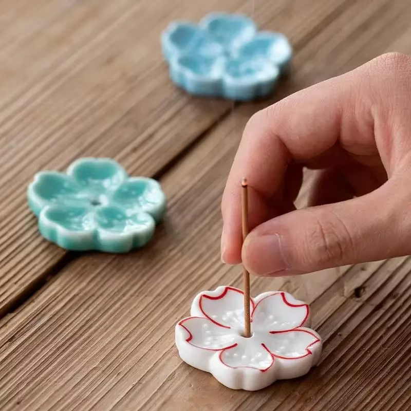 Brûleur d'encens en céramique sans fleur, porte-anciers, encensoir d'aromathérapie, ornement de salon de thé de bureau, décor à la maison