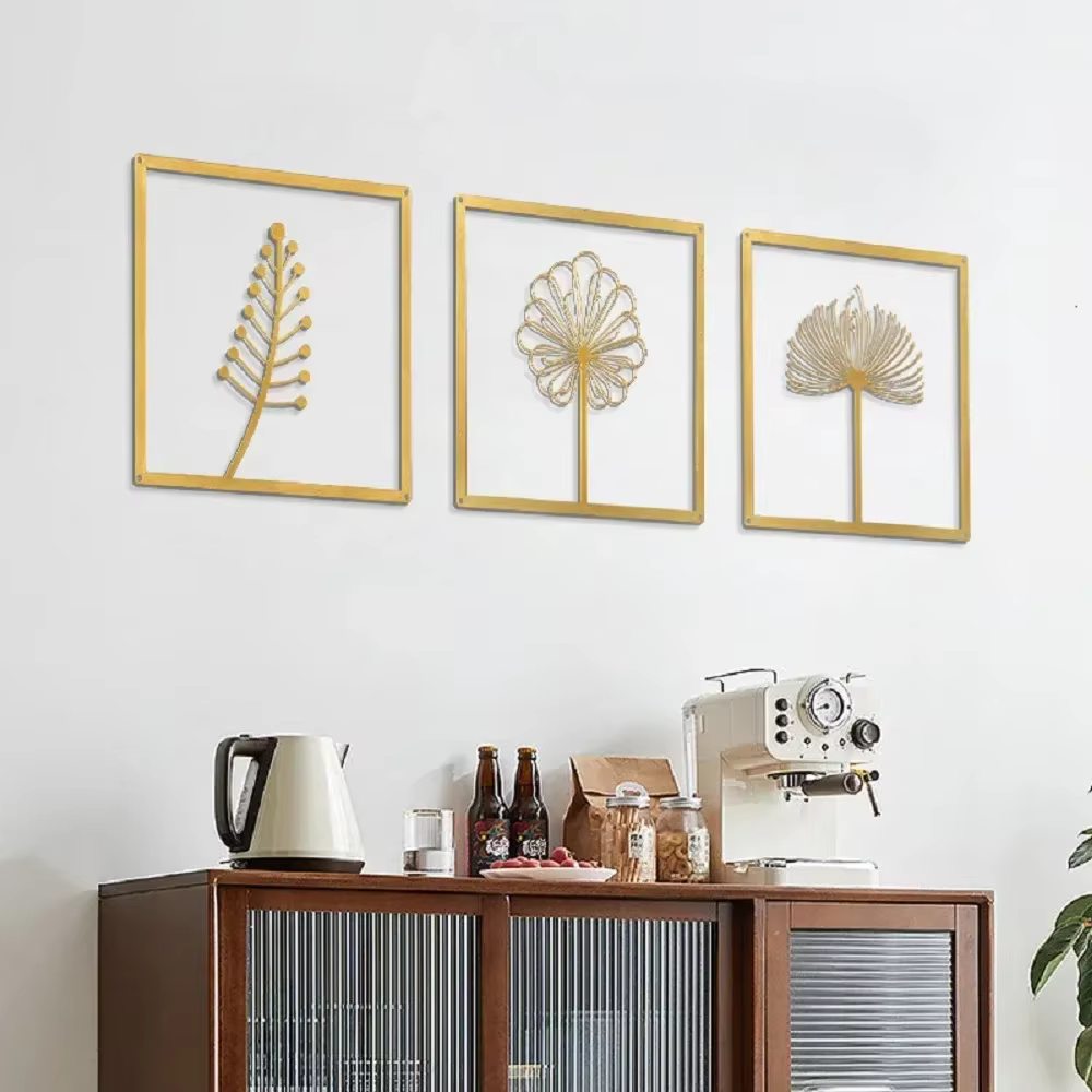 Nordique fleur métal mur Art macramé mur pendentif décor salon suspendus