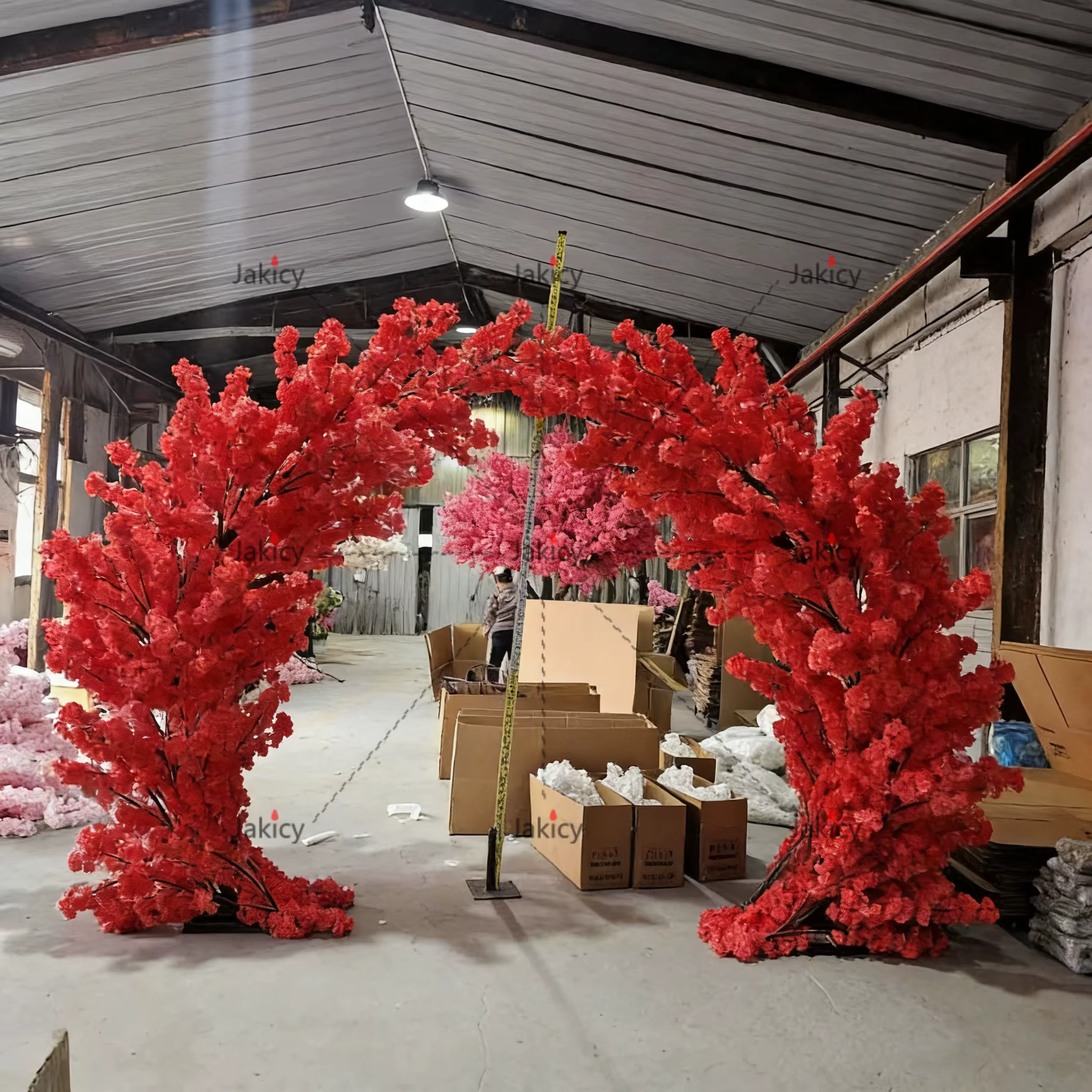 Arbre de cerisier artificiel blanc et rose de 1