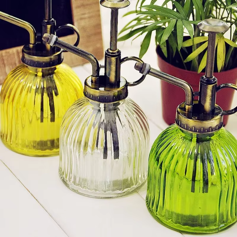 Abreuvoir de jardin en verre pour plantes et fleurs