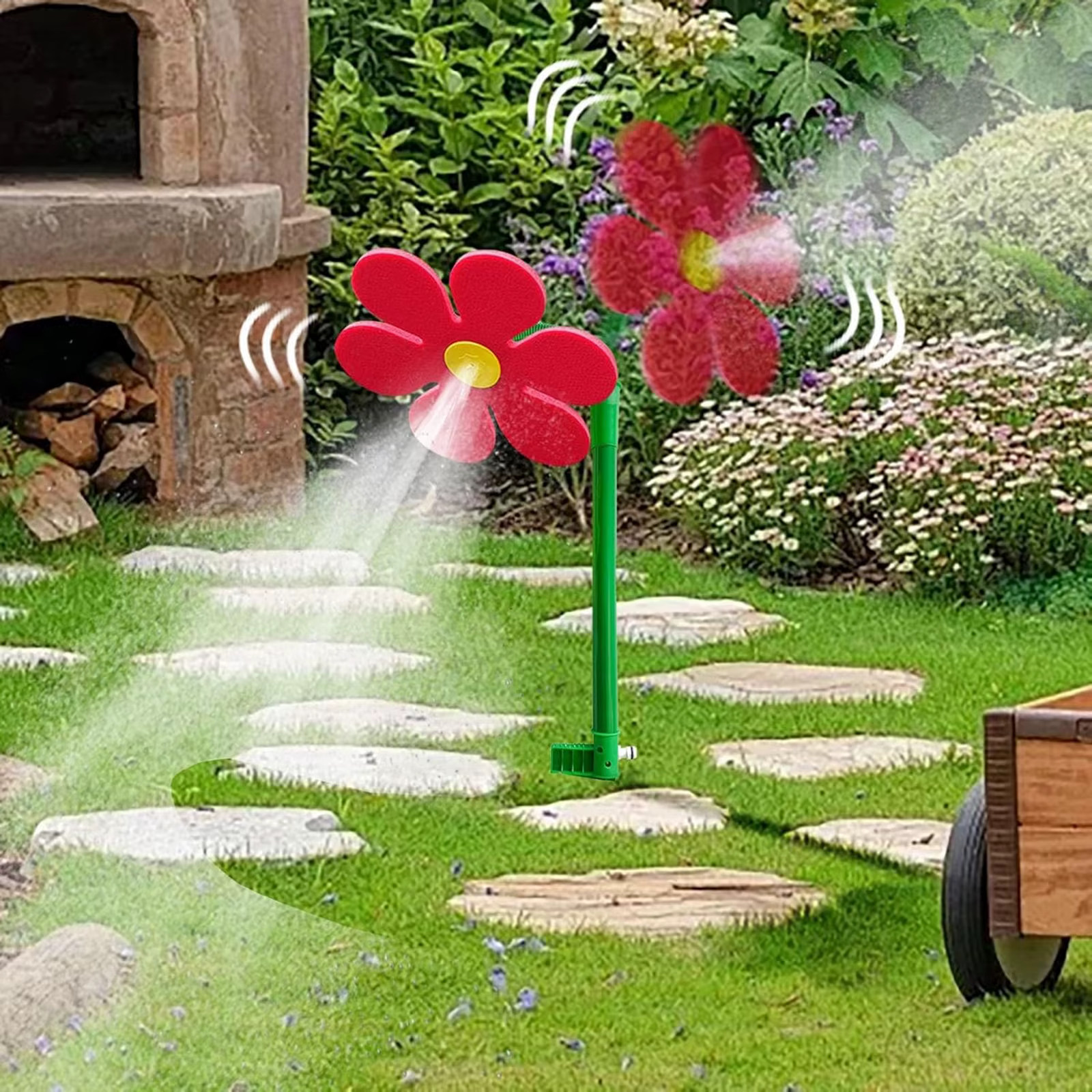 Arroseurs d'eau amusants en forme de tournesol dansant à 360° ° Jouet d'arrosage rotatif et oscillant pour la