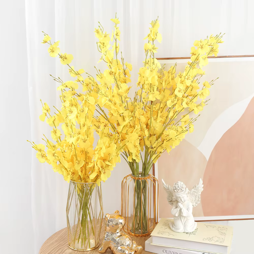 Fleur de cerisier de neige jaune artificielle