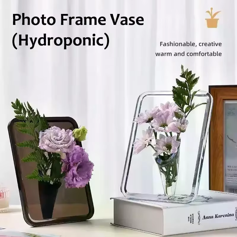 Vase à fleurs en acrylique transparent