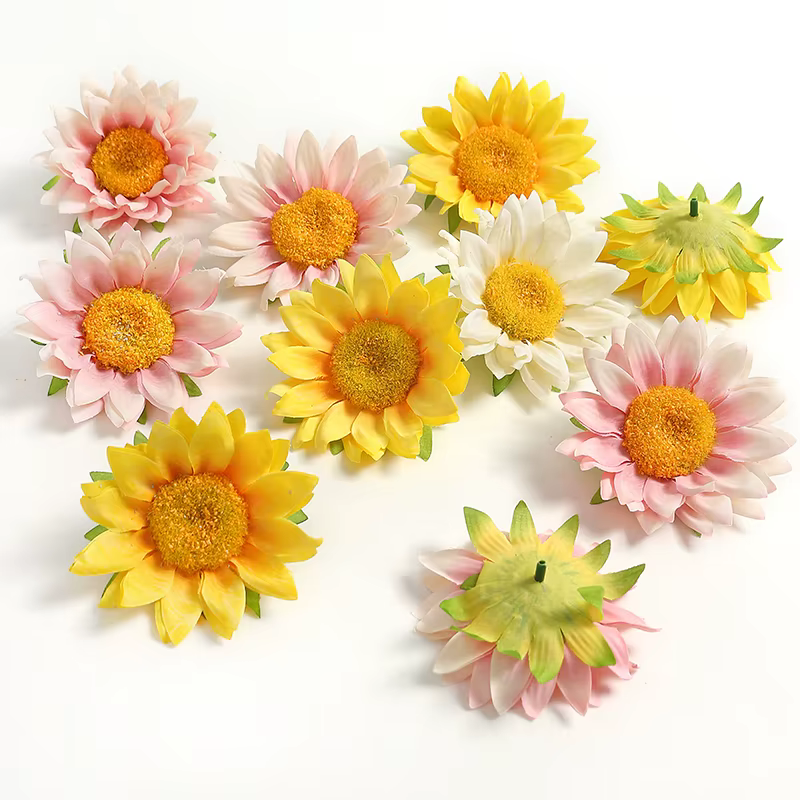 Têtes de fleurs artificielles de tournesol