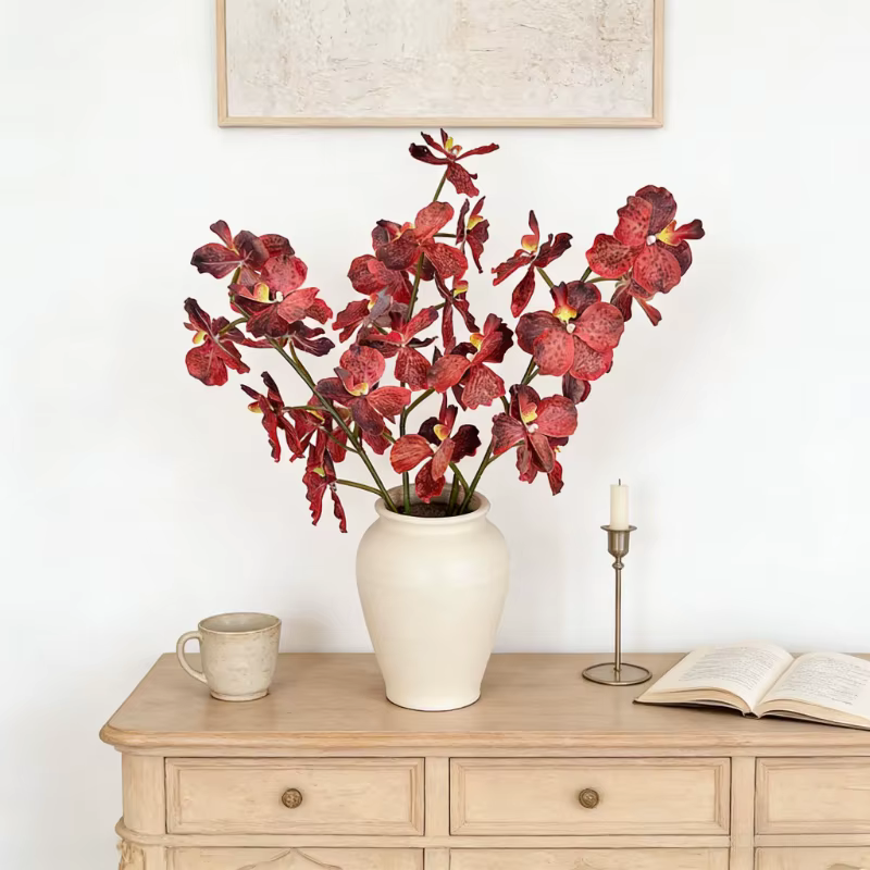 Fleur artificielle de Cymbidium Phalaenopsis de 94 cm de qualité supérieure pour la décoration d'hôtels