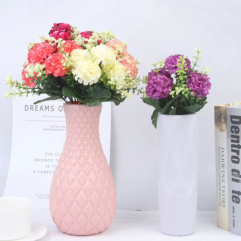 NOUVEAU 1 Bouquet de 5 Têtes d'Hortensias en Soie