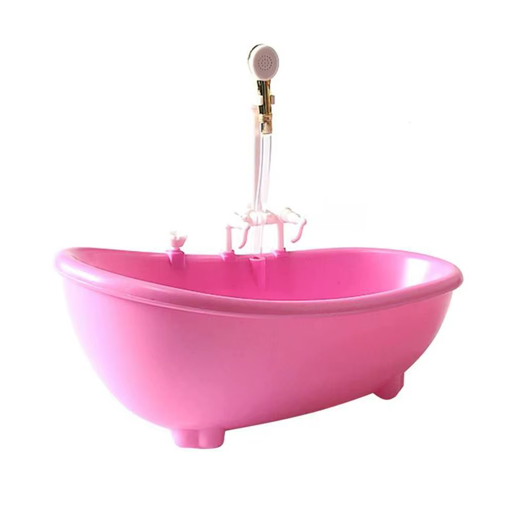 Meubles de maison de poupée, accessoires de bain, miniatures de baignoire en plastique à l'échelle 1:6, baignoire électrique